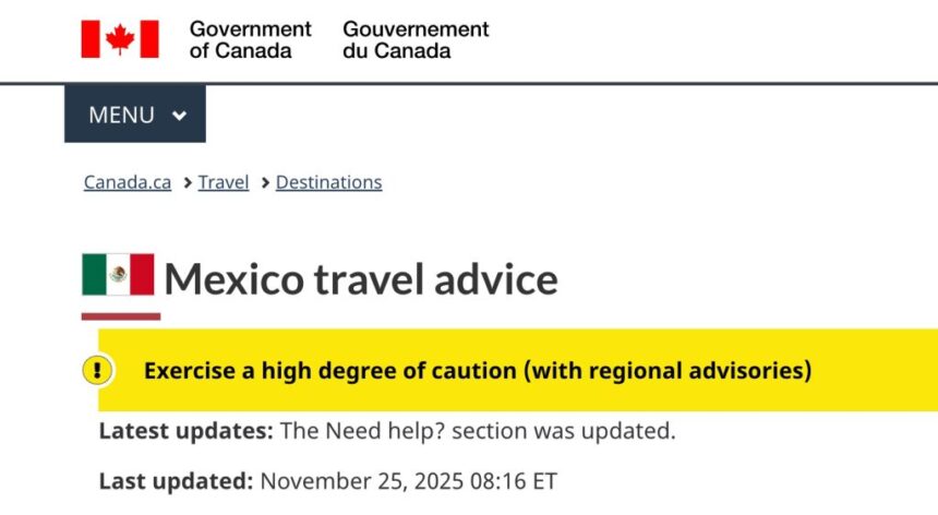 Mexico Pushes Back Against Latest Travel Warnings Issued by the Canadian Government