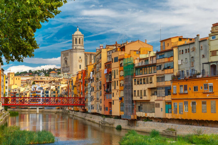 Girona Riverfront In Spain