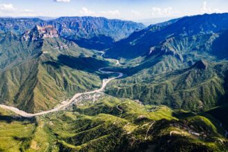 Amazing crystalline blue water of Tamul waterfall at Huasteca Potosina in San Luis Potosi, Mexico