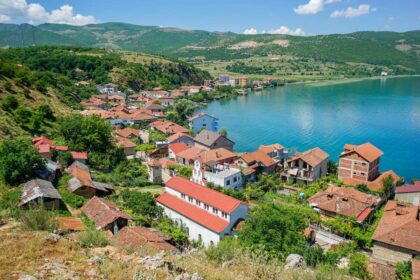 Panoramic View Of Lin, Albania