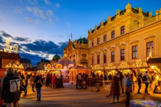 advent market in front of castle belvedere