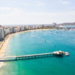 Aerial view of Salinas, Ecuador coastline