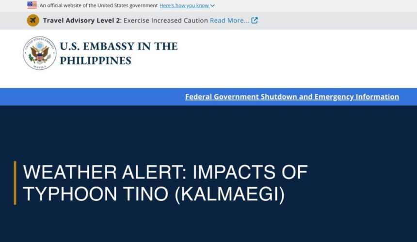 U.S. Embassy Warns Americans Over Typhoon Tino’s Devastation