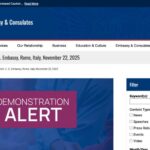 U.S. Embassy in Italy Issues Travel Warning Over Major Demonstrations