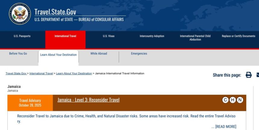 U.S. Raised Travel Advisory for Jamaica Following Hurricane Melissa Damage