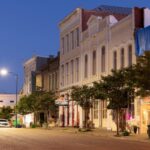 Natchez, MS townscape at night
