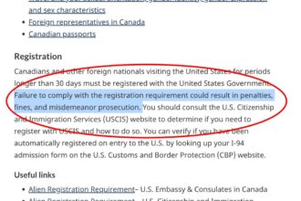 Canadian Government Warns Travelers Over US Border Fines And Prosecutions