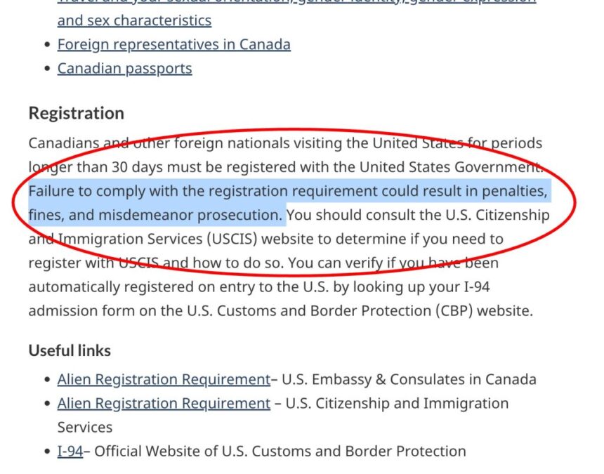 Canadian Government Warns Travelers Over US Border Fines And Prosecutions