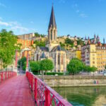 Vibrant summer day in Lyon, France