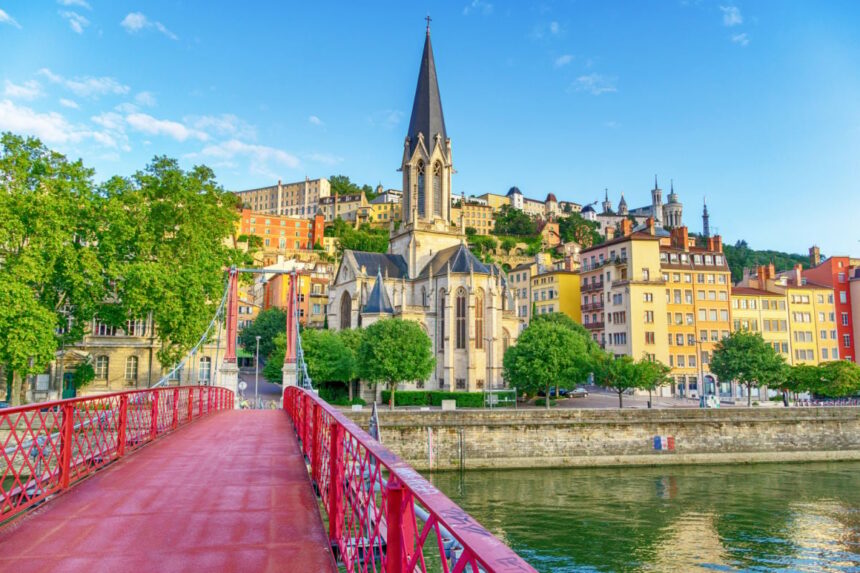 Vibrant summer day in Lyon, France