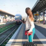 Female passenger at undisclosed train station