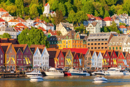Historic Medieval Center Of Bergen In Norway