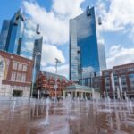 Fountains in downtown Fort Worth plaza