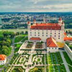 Bratislava Castle towering over Danube River