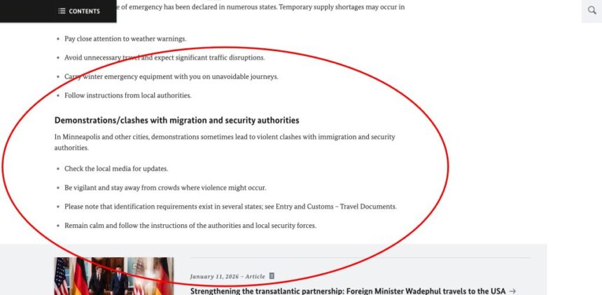 Germany Issues Travel Warning for U.S. Over Ongoing Violence in Minneapolis