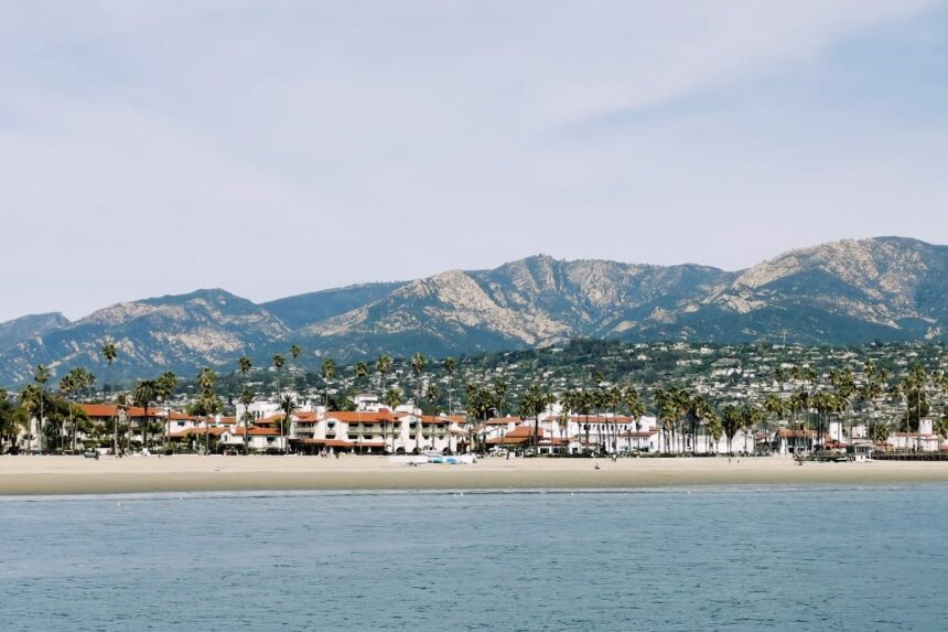 Carpinteria, CA coastline and mountains
