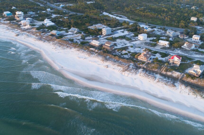 Aerial view of Cape San Blas, FL