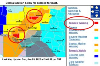 Tornado Watch Issued for Florida, Georgia and Alabama