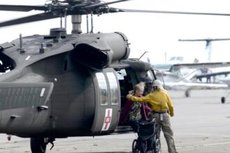 Colorado National Guard helicopter training taking place at Denver Health