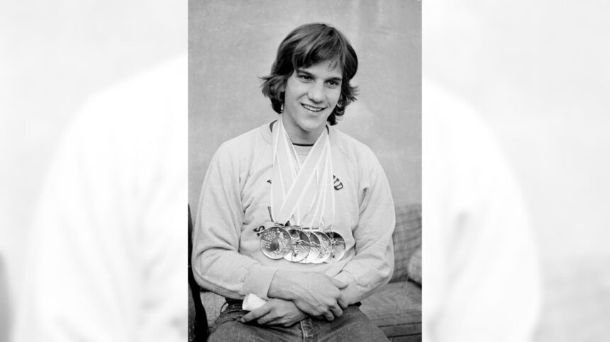February 23, American speedskater first to win 5 gold medals in a single Olympics