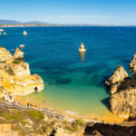 Panoramic View Of A Beach In Lagos, The Algarve, Portugal