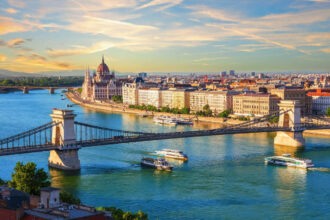 Panoramic View Of Budapest Seen From Buda Castle, Hungary