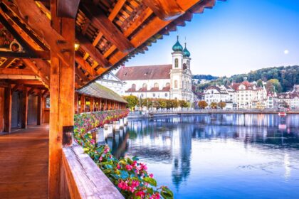 Scenic canal in Lucerne, Switzerland