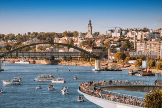 Busy Waterfront In Belgrade, Serbia