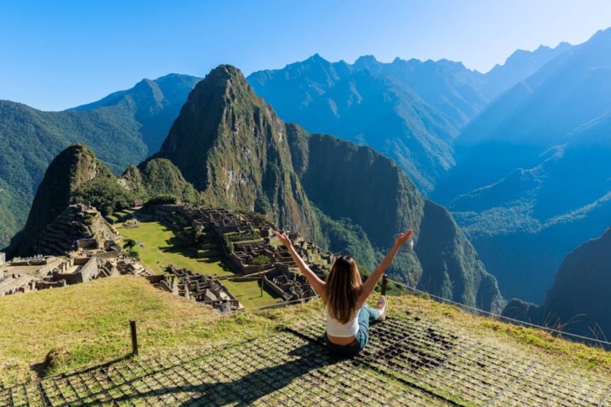 Tourist visiting Machu Picchu
