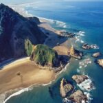 Aerial of Tillamook area coastline