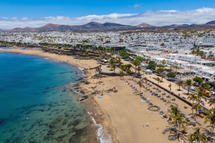 Aerial View Of The Coast In Lanzarote, Canary Islands, Spain