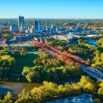 Aerial view of Fort Wayne, IN
