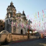 Festive street in Tepoztlan, Mexico