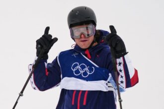 U.S. Olympic Skier Hunter Hess Flashes A Sign Just For Trump At End Of His Race