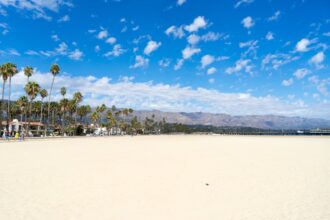 Vibrant beach in Santa Barbara, CA