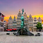 Main plaza in Antwerp, Belgium
