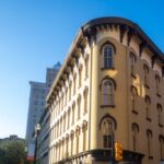 Triangular shaped historic building in Grand rapids, downtown, Michigan