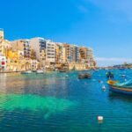 Pristine bayside townscape in Malta