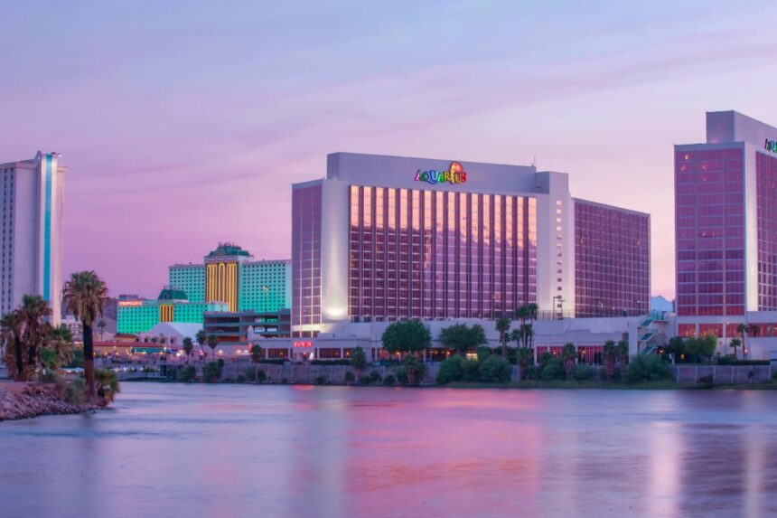 Laughlin, NV hotels at twilight