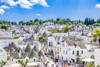 Whitewashed village of Alberobello, Italy