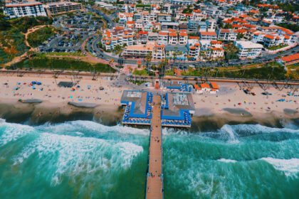 Aerial view of San Clemente, CA coastline