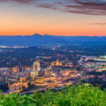 Roanoke, VA panorama at night