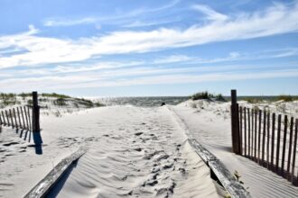 Sandy beach in Cape Charles, VA
