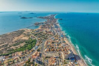 Aerial View Of La Manga del Mar Menor, Spain