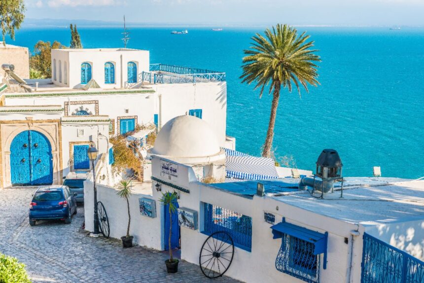 Whitewashed townscape of Sidi Bou Said, Tunisia