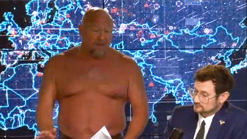 Alex Jones Goes Shirtless After He Learns The Onion Is Acquiring Infowars