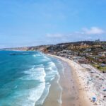 Sweeping view of undisclosed beach in San Diego