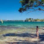 Female tourist admiring Jamaica
