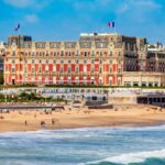 Elegant hotel on coast of Biarritz, France