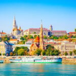 Budapest skyline, Buda castle and Danube river